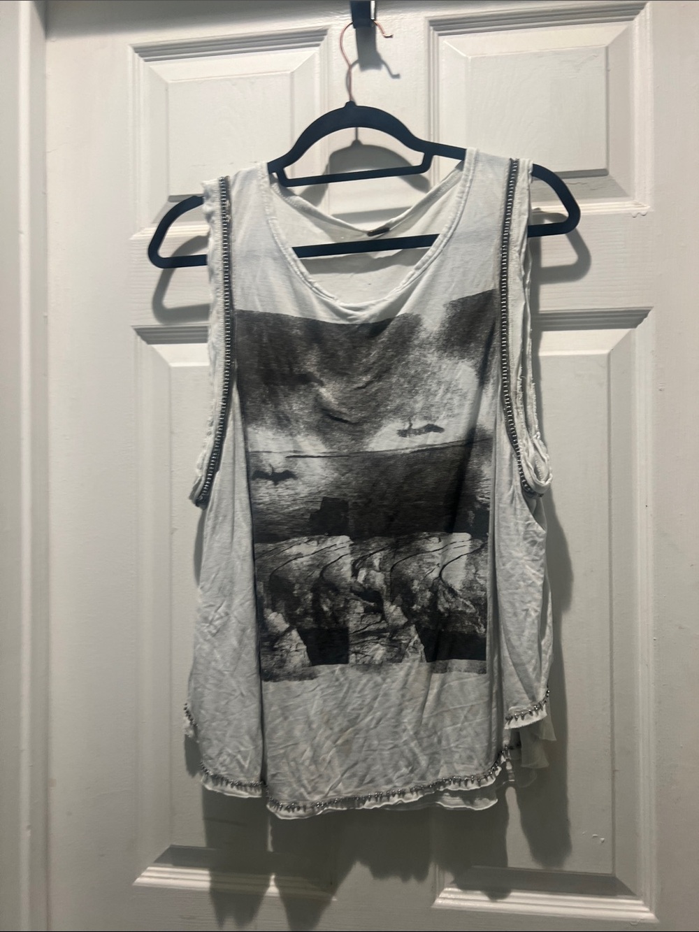 We The Free White Tank Top with Black Scenic Graphic - Picture 1 of 11